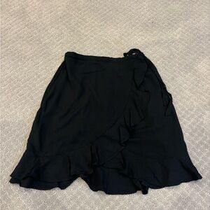 JCrew Merchantile - Faux Black Wrap Skirt
